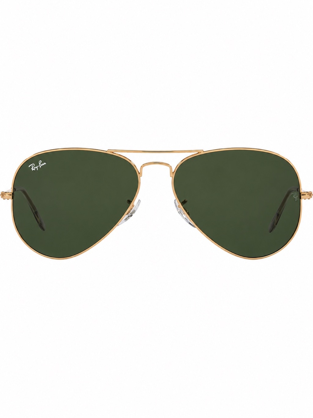 Ray-Ban Gold Frame Aviator Sunglasses with Green Lenses